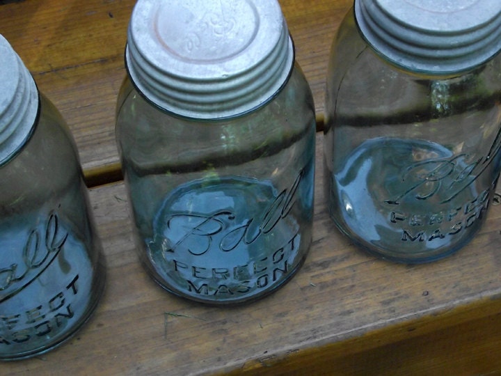 20 Blue Vintage Ball Quart Perfect Mason Jars