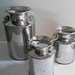 Vintage Chrome Milk Pail Canister Set