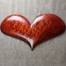 Personalized Wood Heart Carving Brown carved by Gary Burns the treewiz, a great Wedding or Anniversary gift idea, woodworking