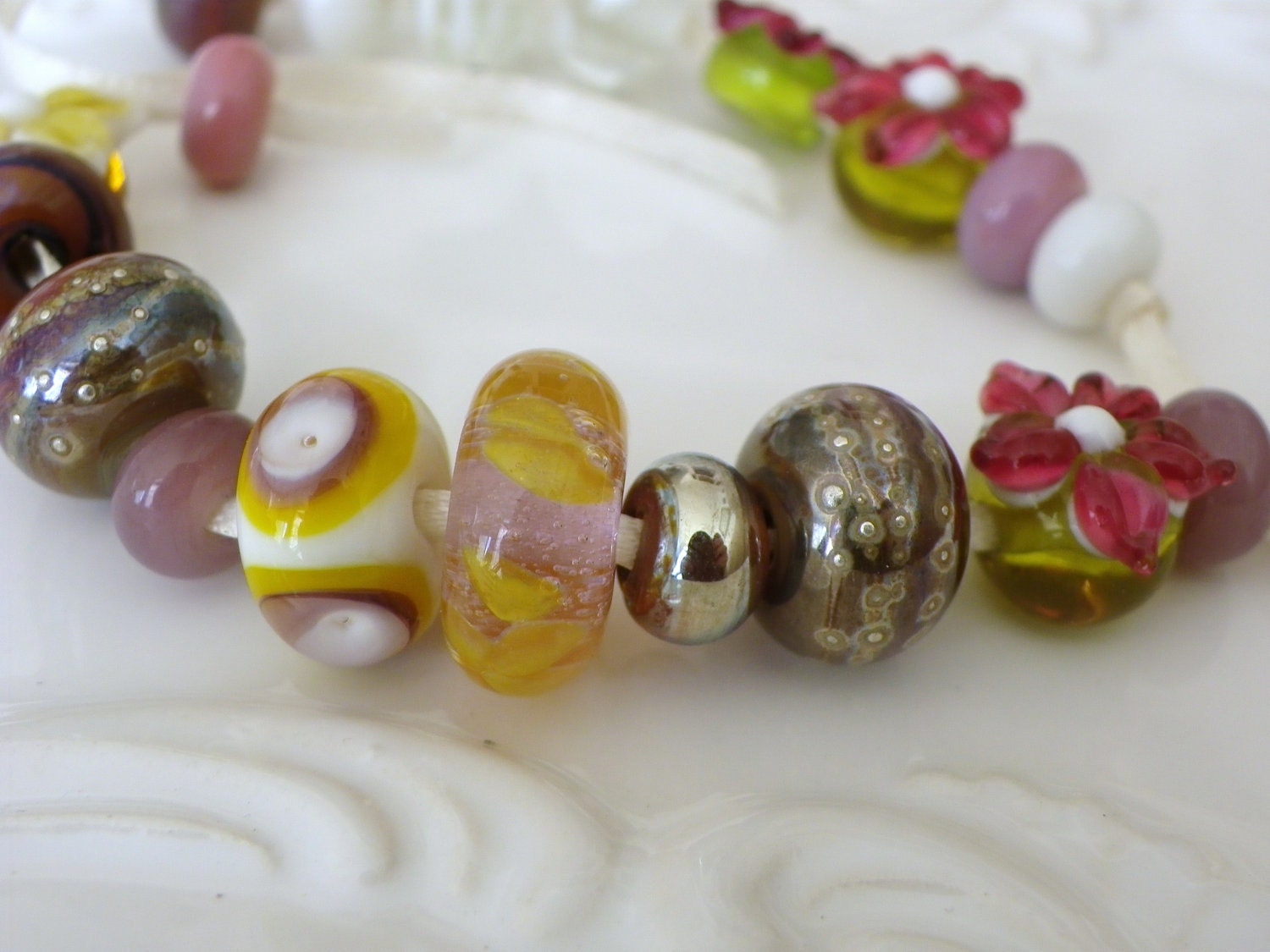 Store Wide Sale Handmade Lampwork Set MODERN ROMANCE