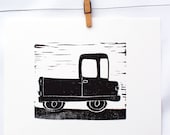 truck print, children's art, black and white, hand pulled print,Truck from the Things That Go Collection