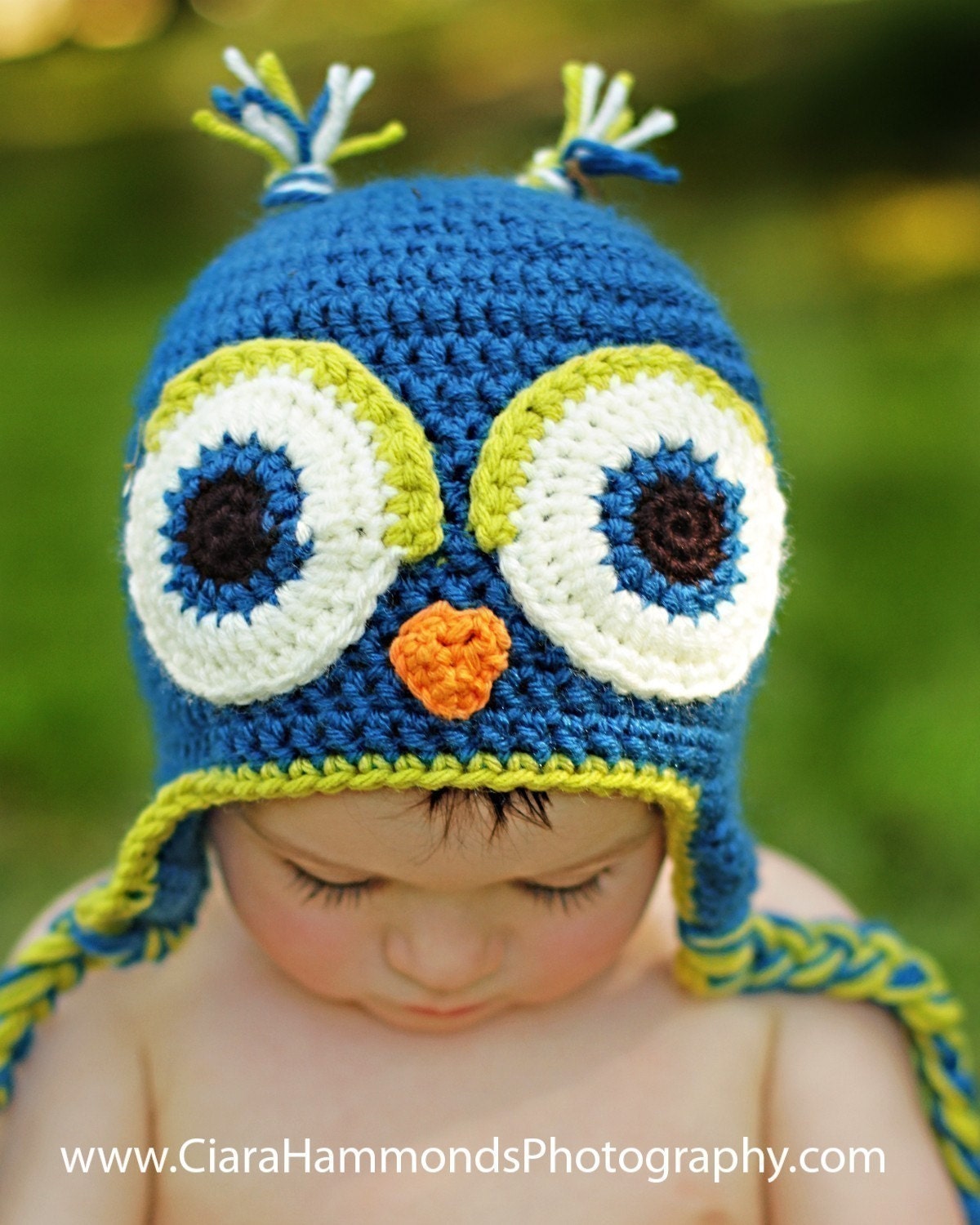 Owl Earflap hat CROCHET PATTERN includes 4 sizes PDF 20
