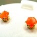 Unique Orange Mexican Fire Opal Earrings with Gold