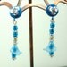 TINKER TOY Carribbean Blue With Silver roses and Swarovski Crystal Earrings
