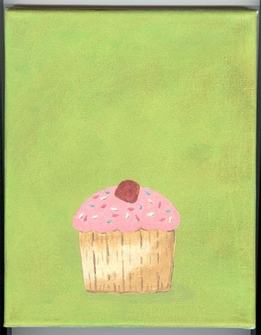 Sweet Cupcakey Dreams... ORIGINAL PAINTING 8x10 nursery decor - kids - baby - children