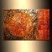 ORIGINAL Rich Texture metallic Gold Copper Modern Palette knife Abstract Painting Contemporary Fine Art by Henry Parsinia Large 36x24