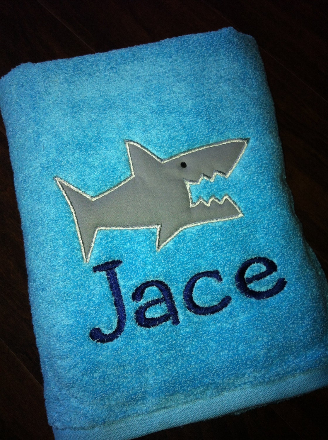 Appliqued Beach Towel- Summer Shark