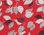 SALE.... flea Market Fancy--legacy collection,  Leaf and dot Red from Denyse Schmidt, 1 yard