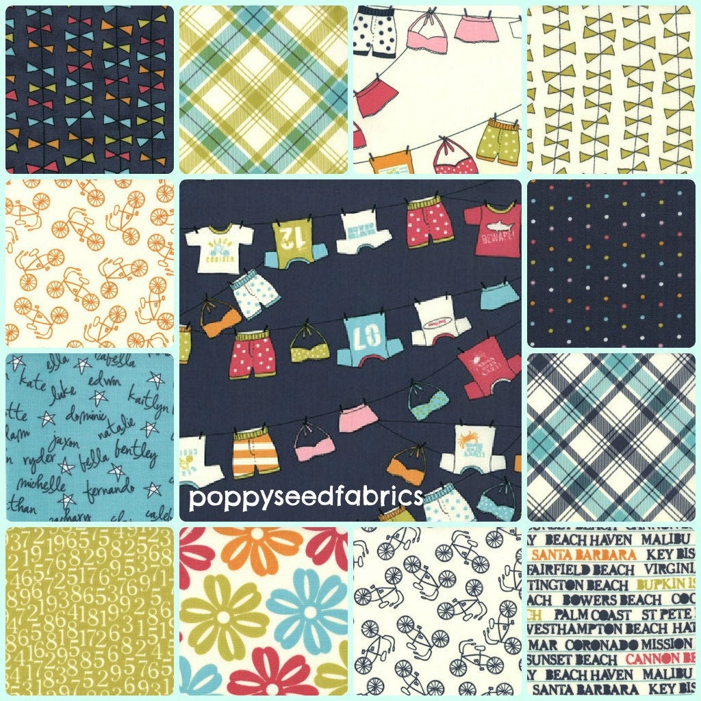 Lucy's Crab Shack by SweetWater for Moda, Create Your Own Fat Quarter Bundle- Pick 4 Fat Quarters, PSF special