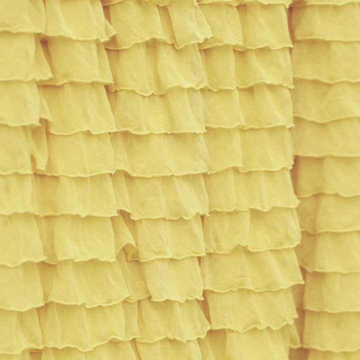SALE.....10% OFF  Lemon Chiffon- 2 Inch Ruffle Fabric, 1/2 yd total
