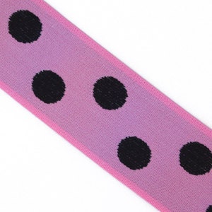 SUPER SALE.... bright pink and black Polka Dot 1.5 Inch Elastic banding- Reversible, goes great with any ruffle fabric color 1 yd total