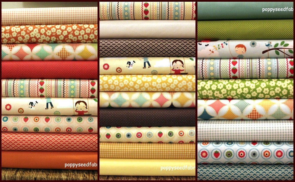 Fly a Kite full Collection Fat quarter bundle by October Afternoon and Riley Blake, 22 total
