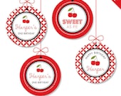 Cherry birthday party - Personalized DIY printable party circles