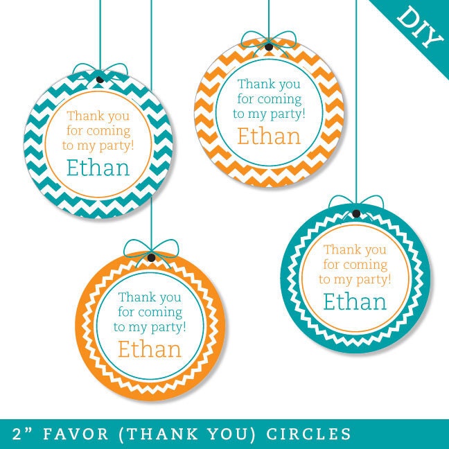 Design it yourself - Chevron - Personalized DIY printable thank you circles - Choose your own font and colors