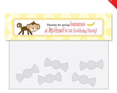 Monkey party - Personalized DIY printable treat bag label
