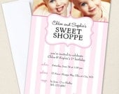 Sweet Shoppe party - Set of 15 custom photo invitations - Printable file also available