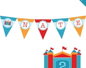Bounce House party - Personalized DIY printable pennant banner