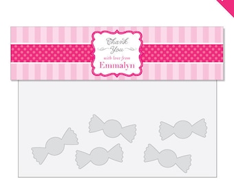 Pretty in Pink party - Personalized DIY printable treat bag label