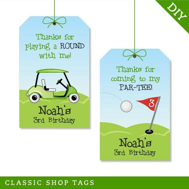 Golf party - Personalized DIY printable favor tags