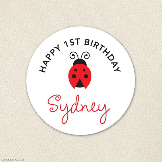 Ladybug - Custom stickers - Sheet of 12 or 24 Il_570xn