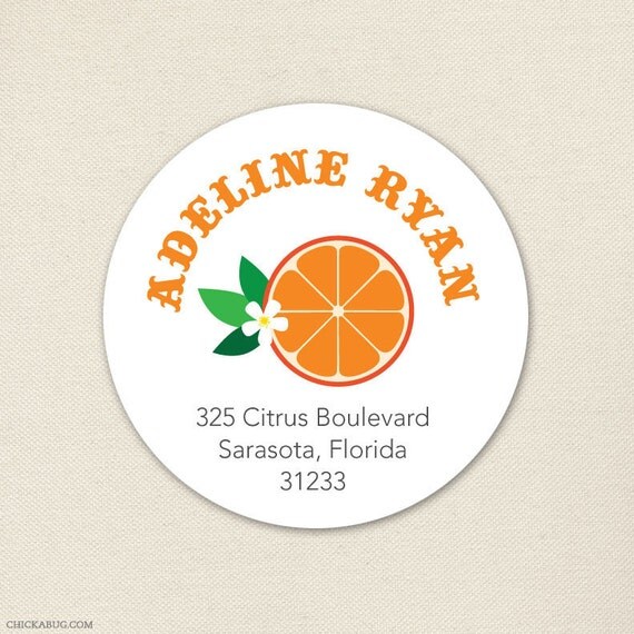 Oranges - Personalized address labels - Sheet of 24 Il_570xn