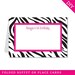 Zebra party in ANY COLOR - Personalized DIY printable buffet cards or place cards