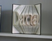Custom Folded Book Sculpture - your name here - 4 letters - gift for boss - housewarming gift