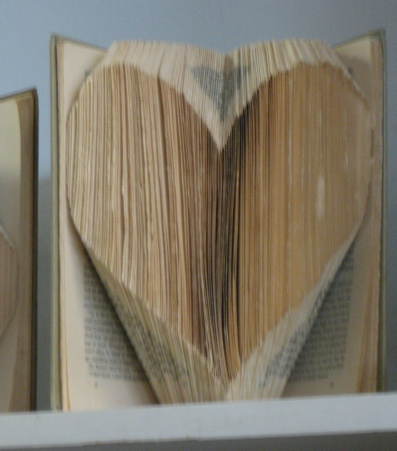 Folded Book Art Sculpture - large heart