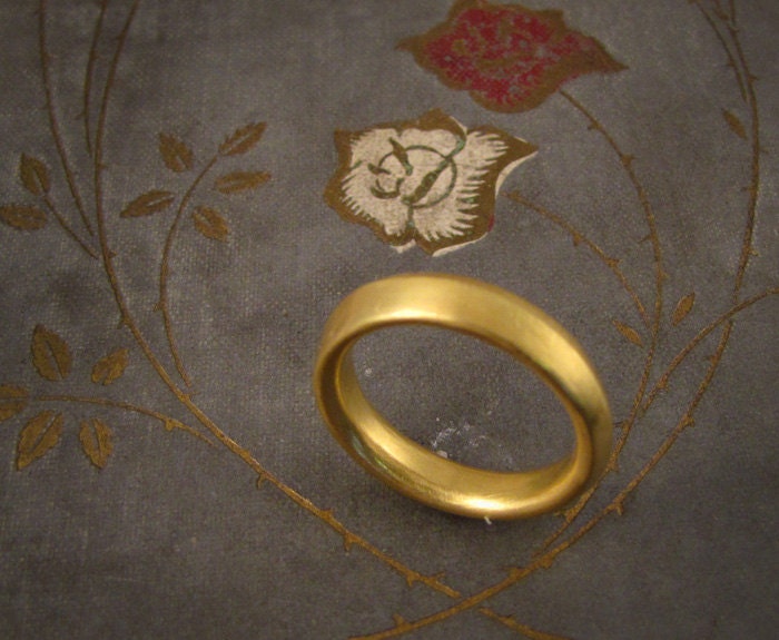 22K Ridged Gold Wedding Band - Made to Order