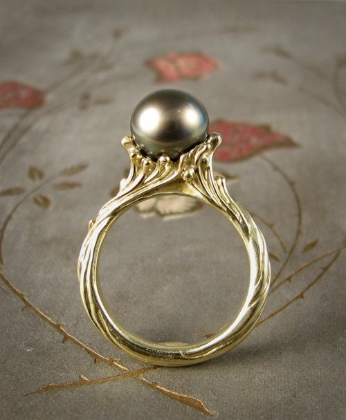 Sea Tendril Tahitian Pearl Ring Mounting (14K) - Made to Order