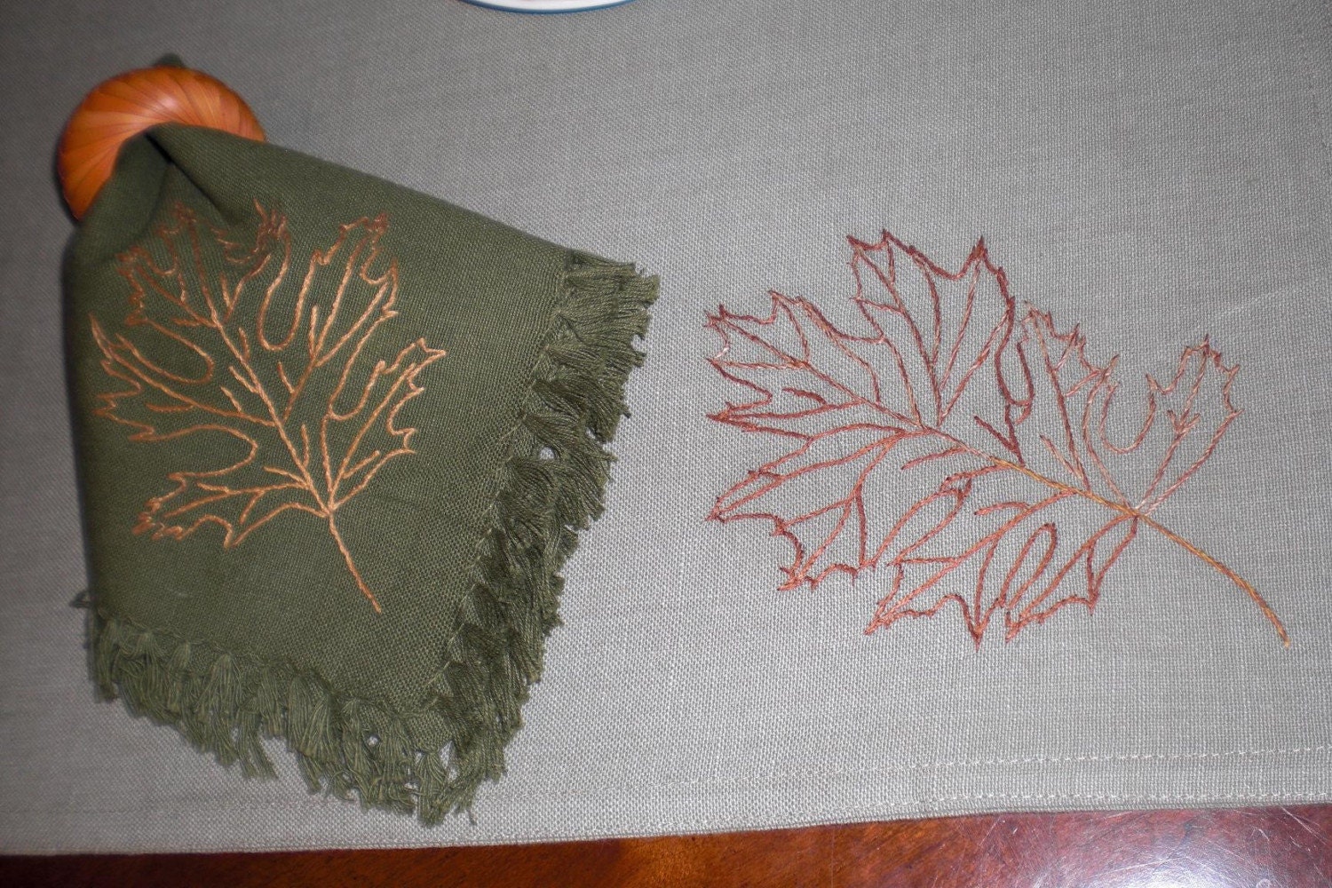 Hand embroidered placemats and napkins (set of 4)