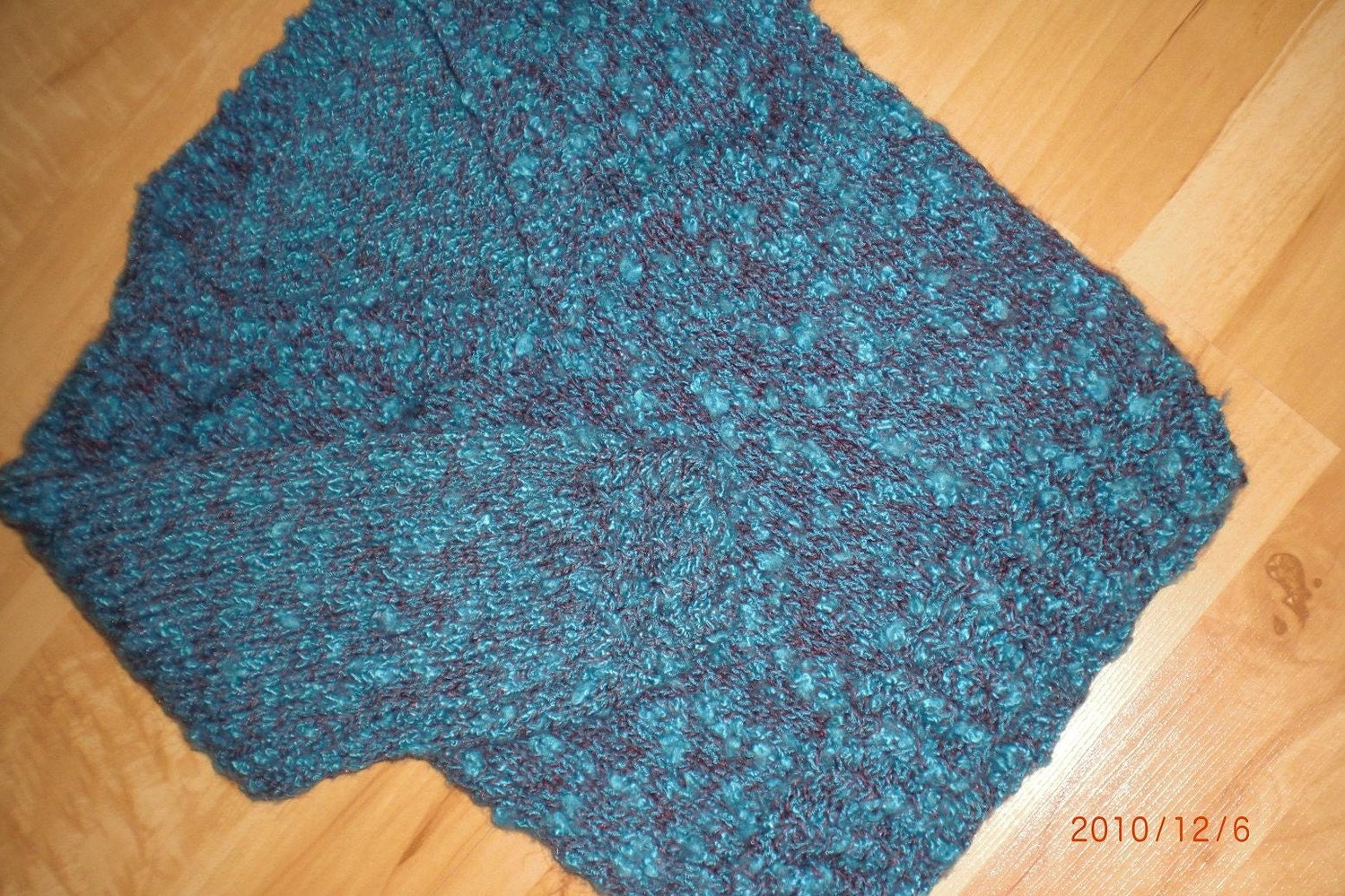Handknit Long Sleeve Sweater  - Cloudy Skies (Vintage Yarn) - 1 to 2 Years