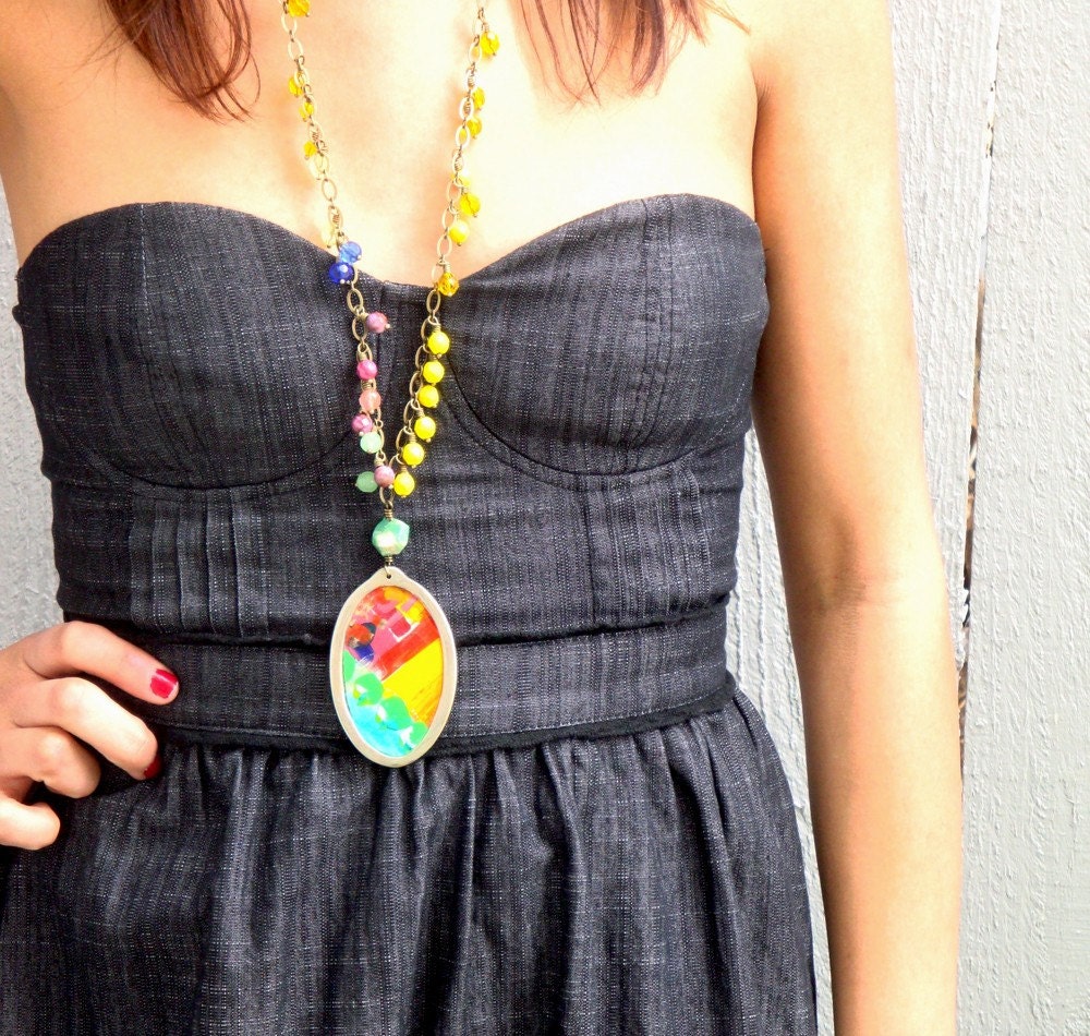 Please Pair With Cowboy Boots (Adjustable Length Beaded Bronze Necklace)