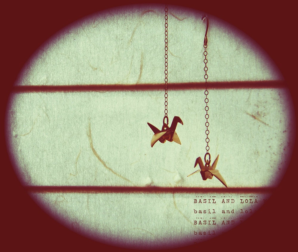 Delicate Origami Crane Earrings