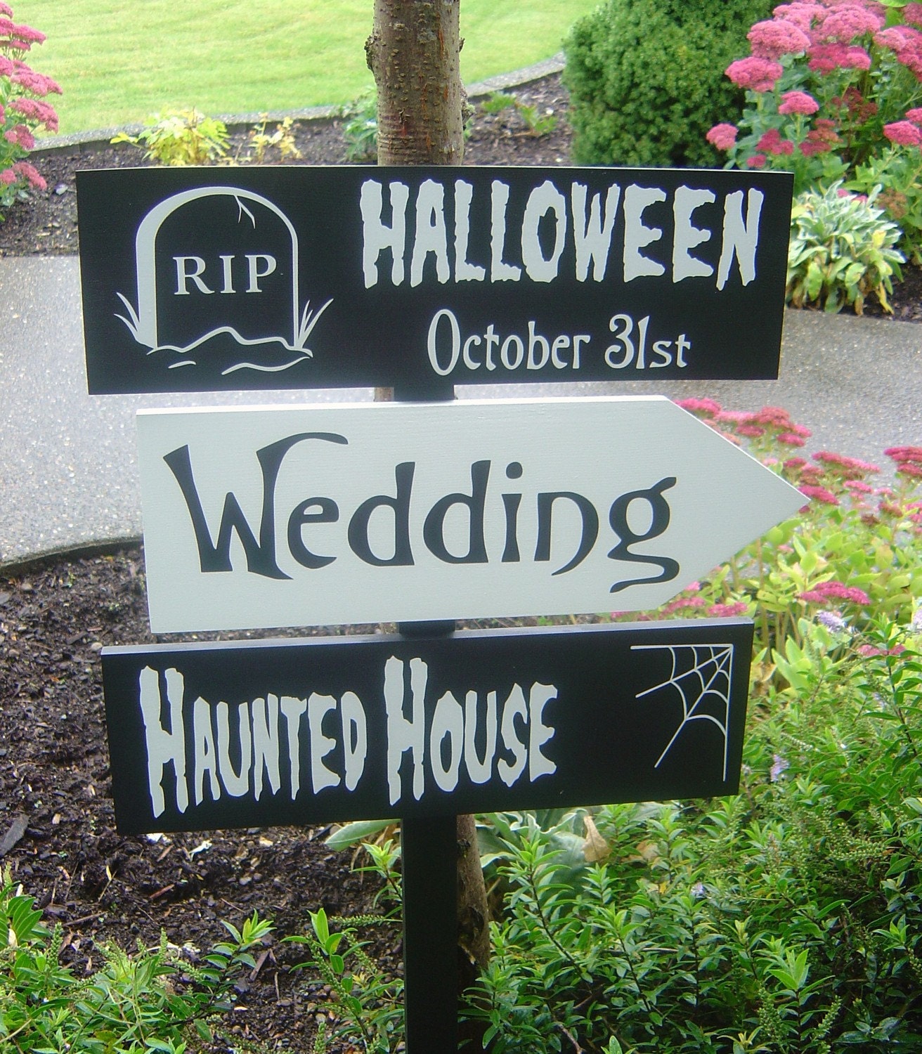 Halloween Signs for Trick or Treat, Halloween Parties or Décor.  Custom Signs for Traditional or Gothic Weddings for the Halloween Bride.