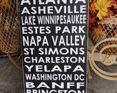 Vintage Typography Sign, Custom Home Sign, Word Art, Family Rules, Subway Style with Favorite Words, Rules, Memories, Phrases or Quotes.