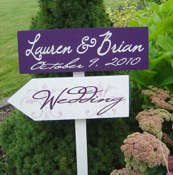 Wedding Directional Sign with Arrows and by OurHobbyToYourHome