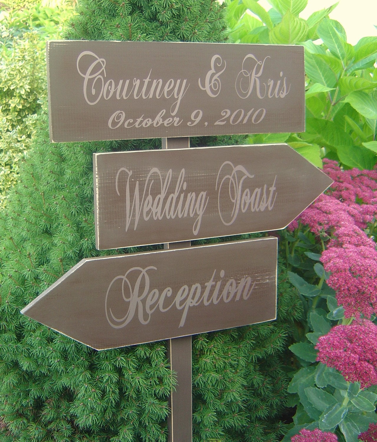 Custom Vintage Wedding Directional Sign with by OurHobbyToYourHome