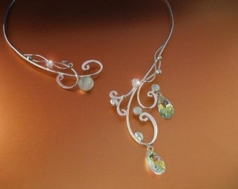 Moonlight Bridal Necklace Sterling Wedding Special Occasion Celtic Fairy Elven Renaissance Medieval