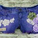 boho Chic Mori Girl Rose Shorts Purple Fairy sz 11 Woodland Flower embellished shorts Shabby chic Christmas gift