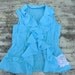 Upcycled Shabby chic Ruffle Shirt Spring teal Blue Lace crinkle ruffle top Cottage chic Rose embellished WOmens clothing Boho girl