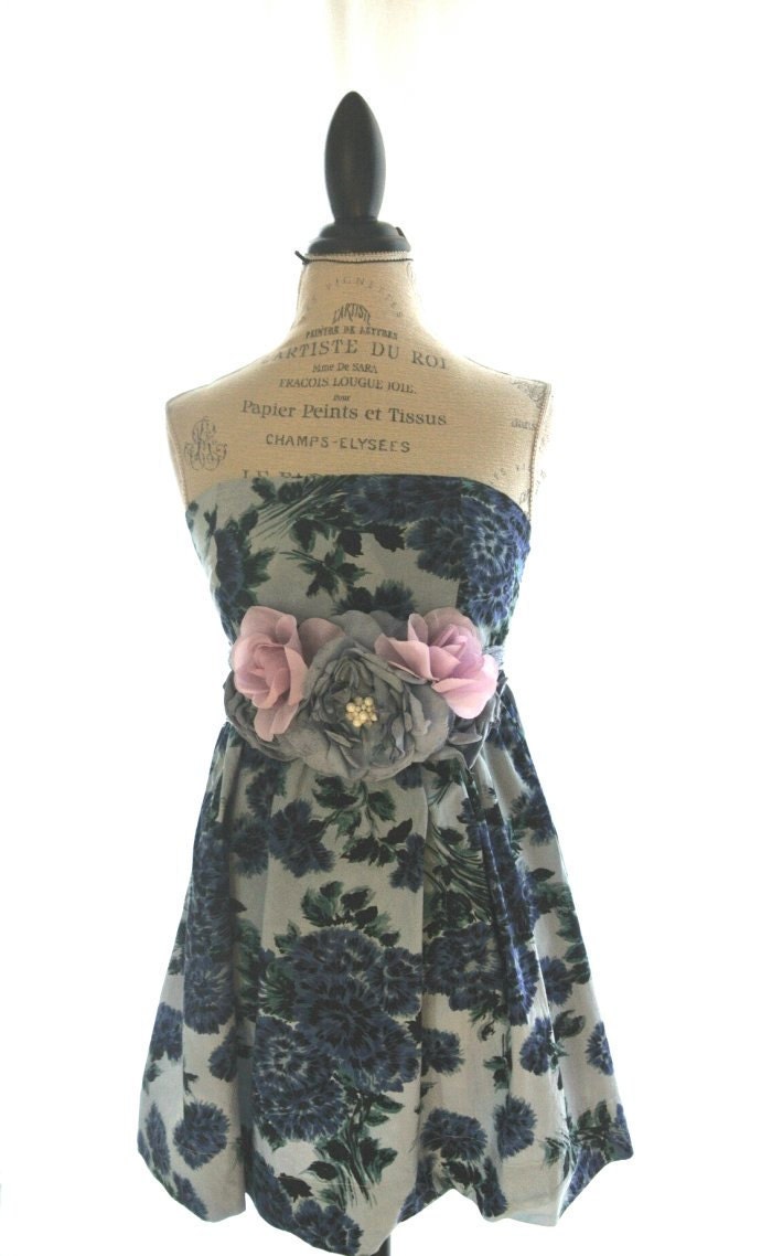 Garden party dress, spring shabby dress, cottage chic, romantic country chic clothing, floral boho chic, true rebel clothing