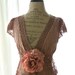 Shabby lace shirt, boho, hand dyed large top, womens clothing, romantic, rustic cottage chic