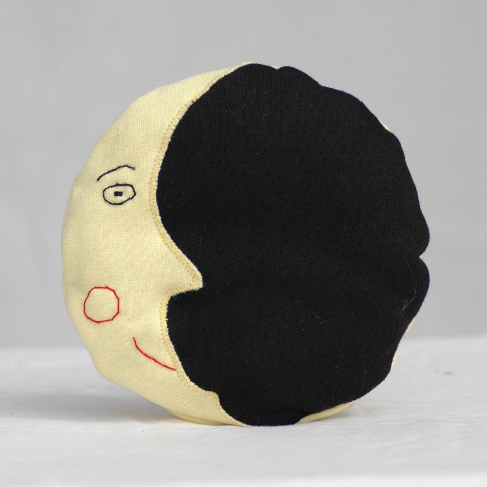 Phases of the Moon Plush Baby Rattle - All natural toy  - Ready to Ship