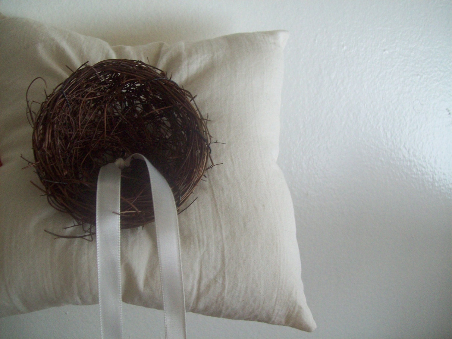 twig... natural cotton ring pillow