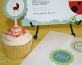 Printable Circle Punches - Ladybug Baby Shower Tags, Cupcake Flags, Labels, and More