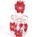 Vintage Red Poinsettia Flower Small Glass Tumblers / Juice Glasses Set of (4)