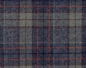 3342 -  Felted 100 Percent Woven Wool -Plaid - Pendleton Wool - Greys  Black  and Red - Large Size Wool
