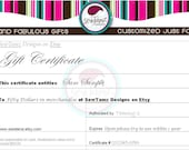 Fathers Day .. Photographer's Gift  .. Quick Gift - Rush - Gift Certificate for SewTamz Designs on Etsy - Great Last Minute Gift