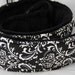 Quick Release Hipster Camera Strap White and Black Damask with Black Minky Back